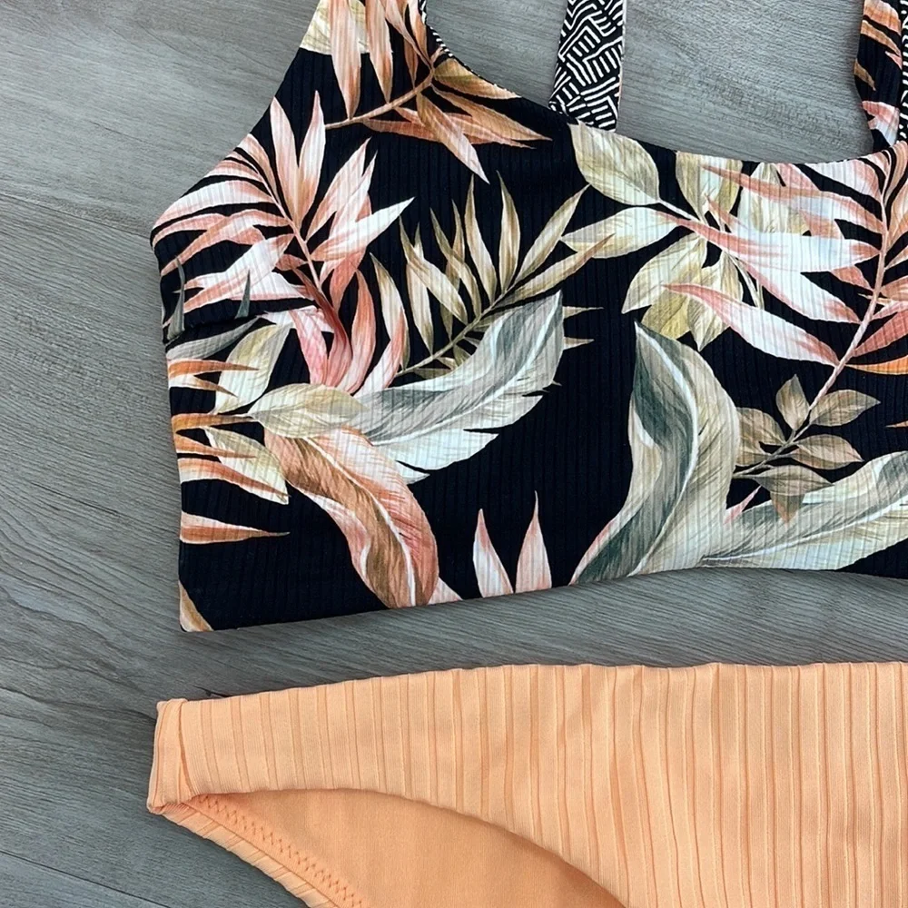 ☀️RIP CURL☀️ reversible HAVANA TWIST CROP PREMIUM SURF CHEEKY PANT BIKINI SET